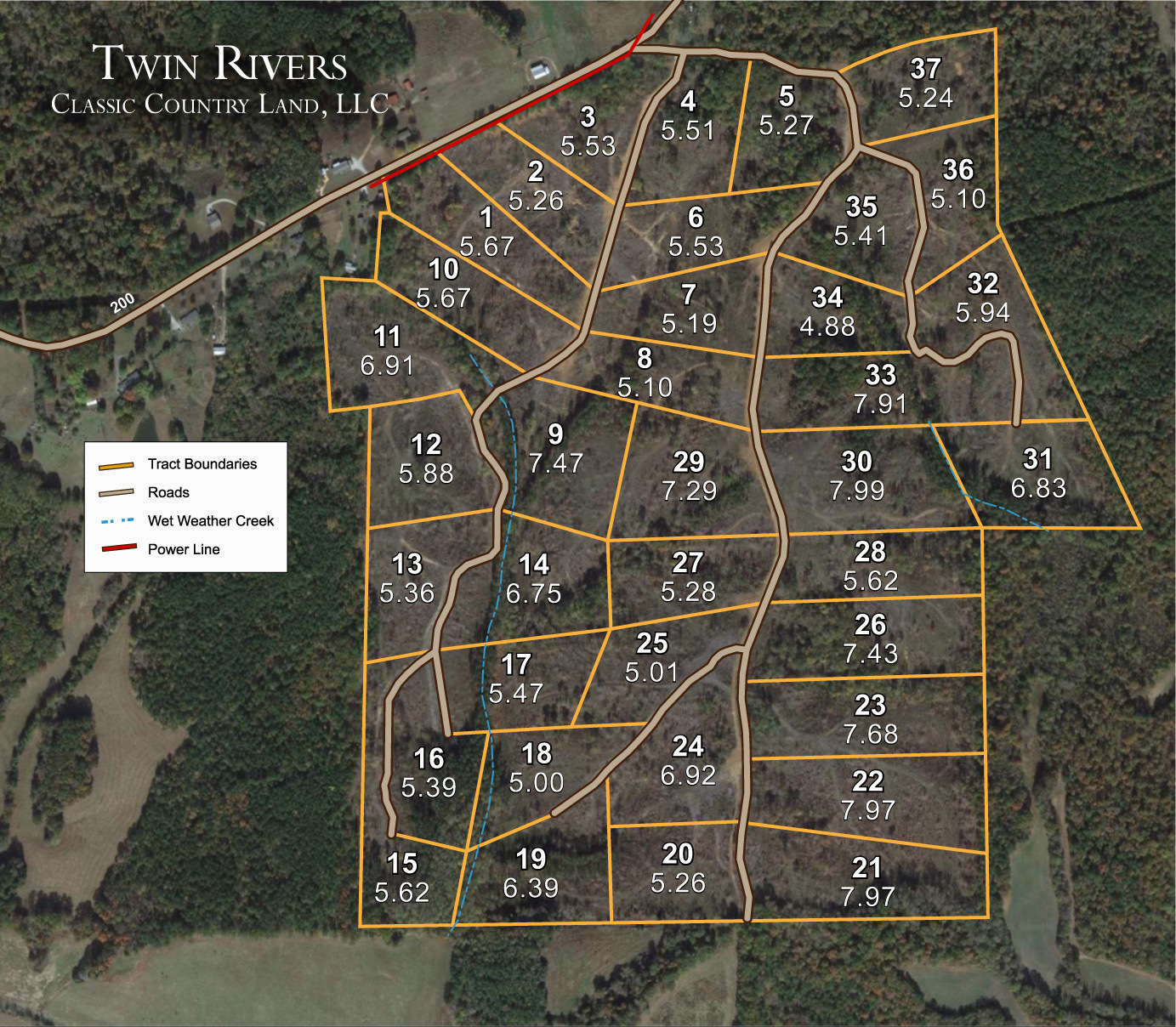 Plat map for Twin Rivers in Henderson County, Tennessee