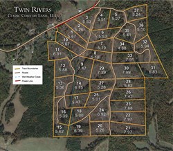 tract layout map for Twin Rivers Tract 25, 5.01 acres for sale in Henderson County, Tennessee