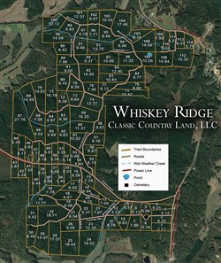 tract layout map for Whiskey Ridge Tract 96, 7.71 acres for sale in Henderson County, Tennessee