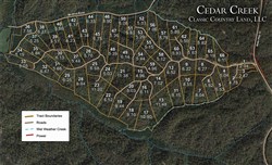 tract layout map for Cedar Creek Tract 40, 5.6 acres for sale in Perry County, Tennessee