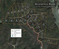tract layout map for Redemption Ridge Tract 10, 5.16 acres for sale in Wayne County, Tennessee